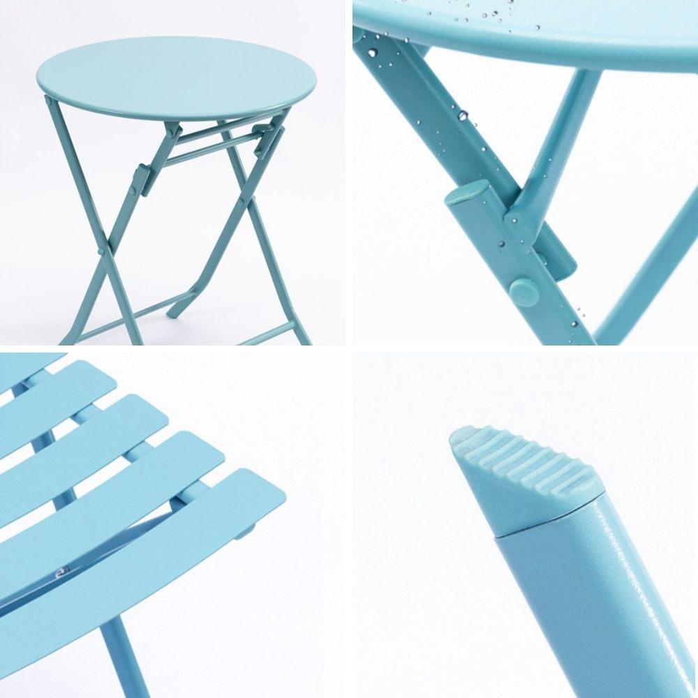 Homlly Ostoo Folding Outdoor Patio Balcony Table and Chairs (2PCS)