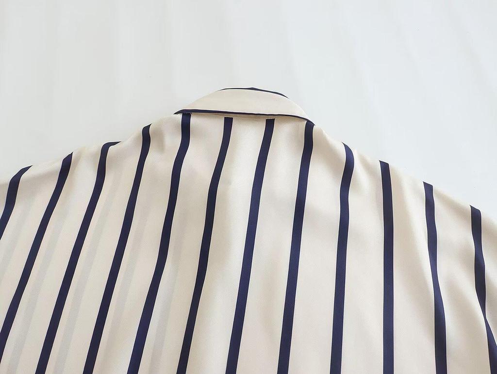 Spring 2025 Women's European & American Style Loose Puff Sleeve Print Shirt