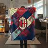 1pc AC Milan Print Flannel Blanket, High quality Comfortable for All Seasons, Home Decor, Warmth and Comfort, Perfect for Christmas Gifts05