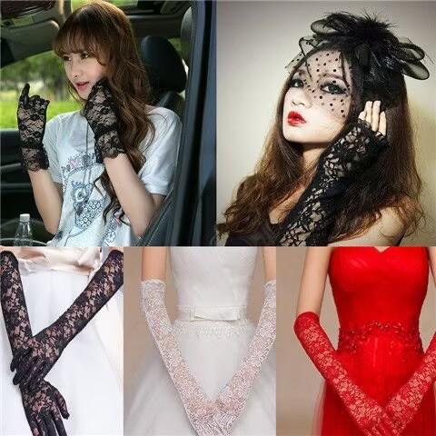 Long Lace Gloves for Women Wedding Bridal