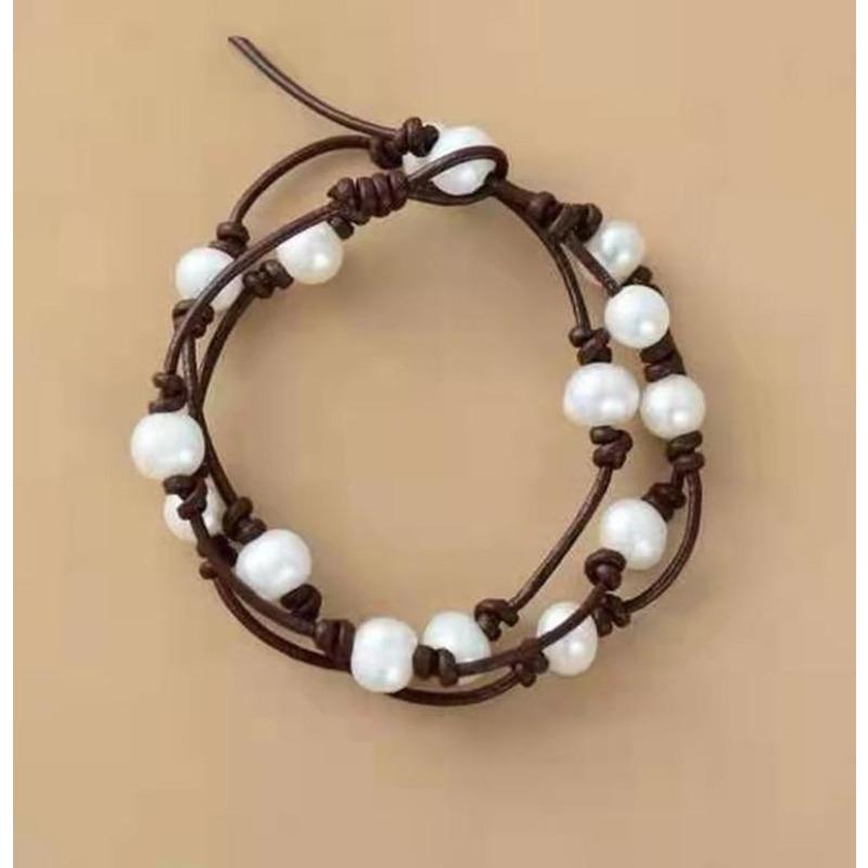 

Freshwater Pearl Woven Bracelet Niche Design Ins Baroque Bracelet Bracelet Hand Decoration Girlfriend Gift For Girlfriend