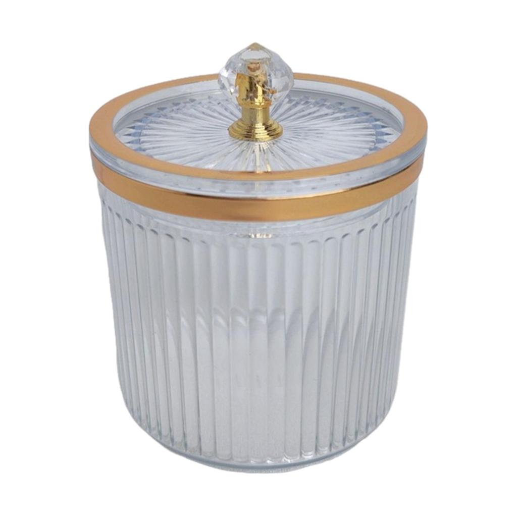 Qtip Dispenser Container with Lid Dustproof Makeup Pads for Countertop Vanity