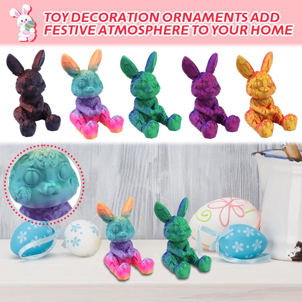 Easter Bunny Figurine, Colorful Home Decor, Creative Holiday Bunny Ornament