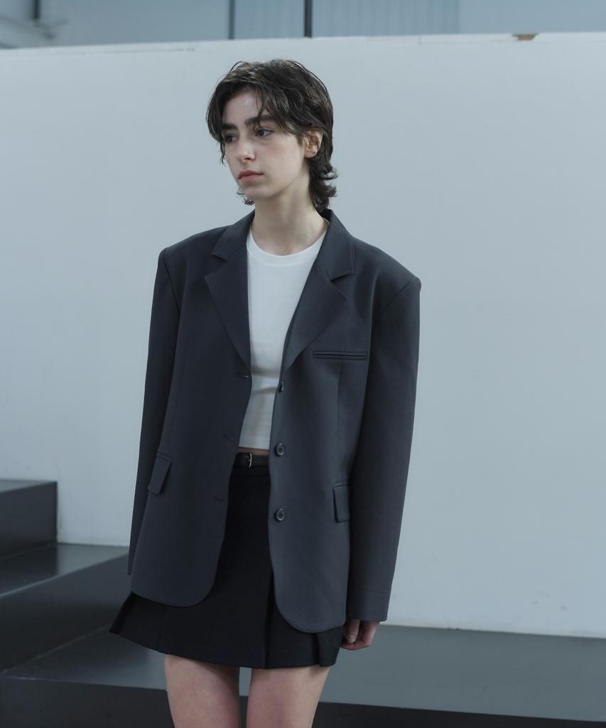 Denoah Sally Oversized Blazer (Charcoal)