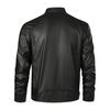 Winter new men's business gentleman fleece thickened zipper cardigan stand-up collar large size leather jacket men