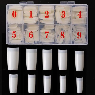 Nail Art 500 Pieces/Boxed Nail Piece, Nail Art French Nail Piece Half Sticker Full Nail Piece, Fake Nail Natural And Transparent