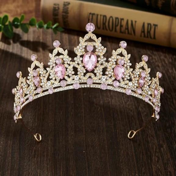 Bridal Crown Children's Performance Tiara Alloy Rhinestone Headband Princess Style Hair Accessories Baked Decoration