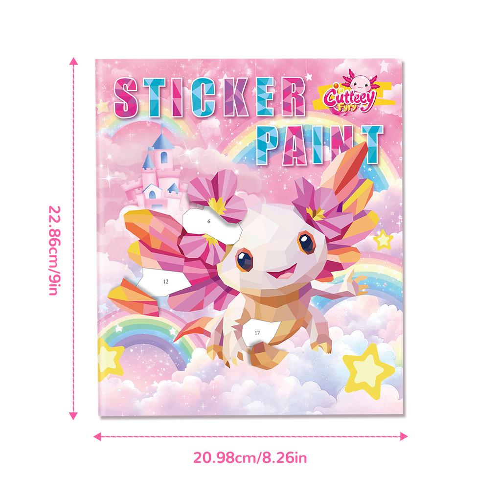 Busy Travel Toy Paint By Sticker For Kids, Screen Free Sticker Book By Number, Resuable Puzzle Sticker Paint Book For Girls Gift