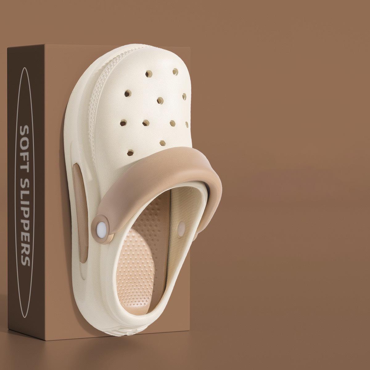 

Женские весенние однотонные сандалии на мягкой подошве для отдыха на открытом воздухе, летние повседневные тапочки с рисунком из мультфильмов, толстые, с плоской подошвой, нескользящие, пляжные тапочки, размер 36-41 40-41 кофейный