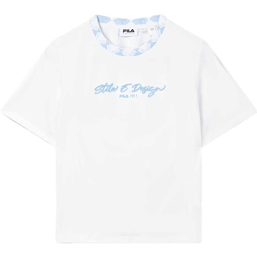 

FILA Solid Color Woven Shirt Round Neck Pullover Outdoor Sports Short Sleeve T-Shirt Men Tops White F11W334106FWT M