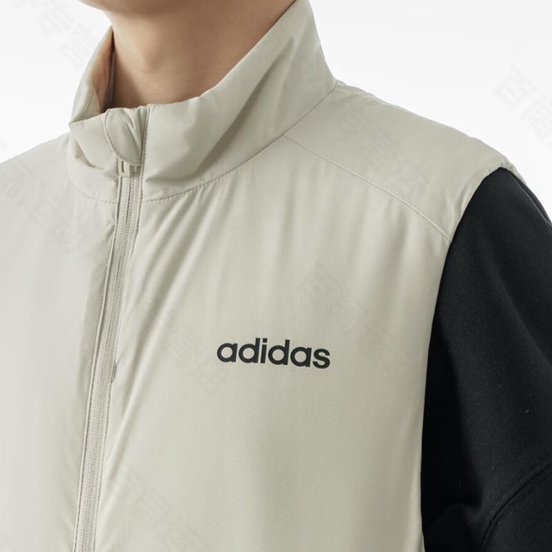 Adidas Stand Collar Zipper Comfortable Sleeveless Vest Unisex Vests Off-White JL9643