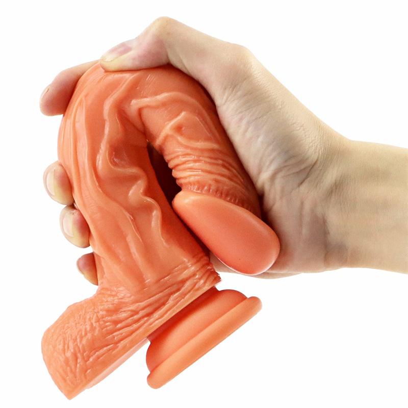 Soft Elbow Double Layer Liquid Silicone Penis Large Simulation Female Masturbation Device Manual Adult Sex Products