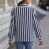 2024 Women's Spring/Summer Blue Striped Fashion Shirt - Versatile European and American Style