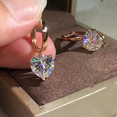 Neue Mode Exquisite Liebe Herz Anhänger Zirkon Ohrringe Luxus Tropfen Ohrring für Frauen Mädchen Schmuck Trendy Ohr Zubehör