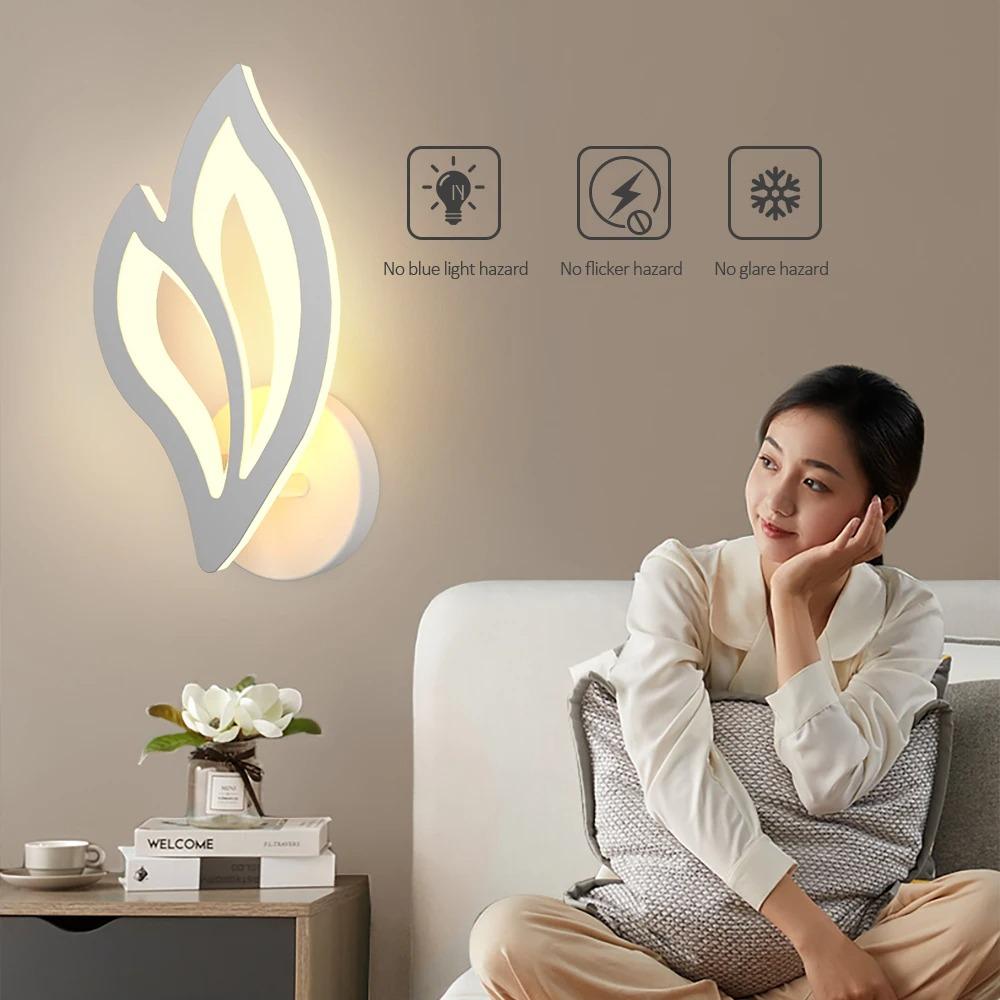 Modern LED Wall Light Fixture Creative Leaf Wall Lamp Wall Decoration LED Night Light For Home Bedroom Lamps Room Decoration