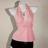 Stylish Multi-color Halterneck V-neck Pleated Vest - Summer Fashion