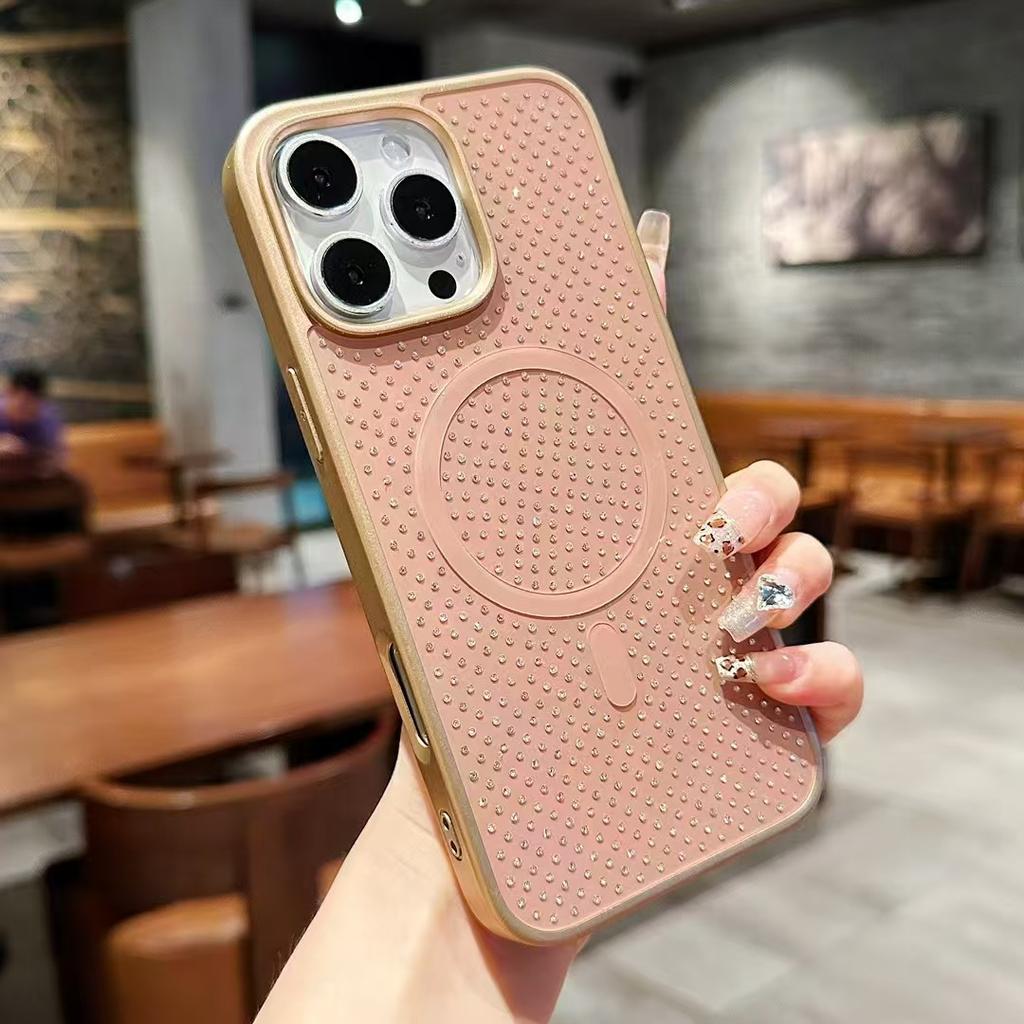 Suitable for IPhone16promax Mobile Phone Case Star Scarlet Magnetic Flashing Powder Apple 15/14 Full Package Anti-fall
