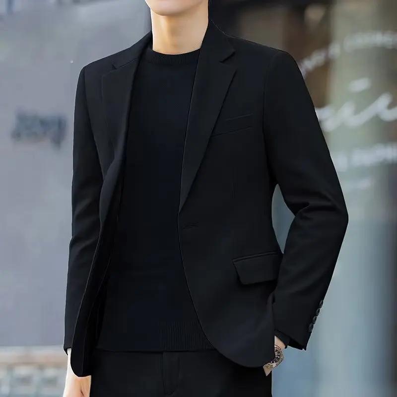 Neue Frühling Herbst Herren Freizeitanzug Jacke Locker Geschnitten Übergröße Business Knitterfrei Western Stil Kleidung Oberteil Für Alle Jahreszeiten