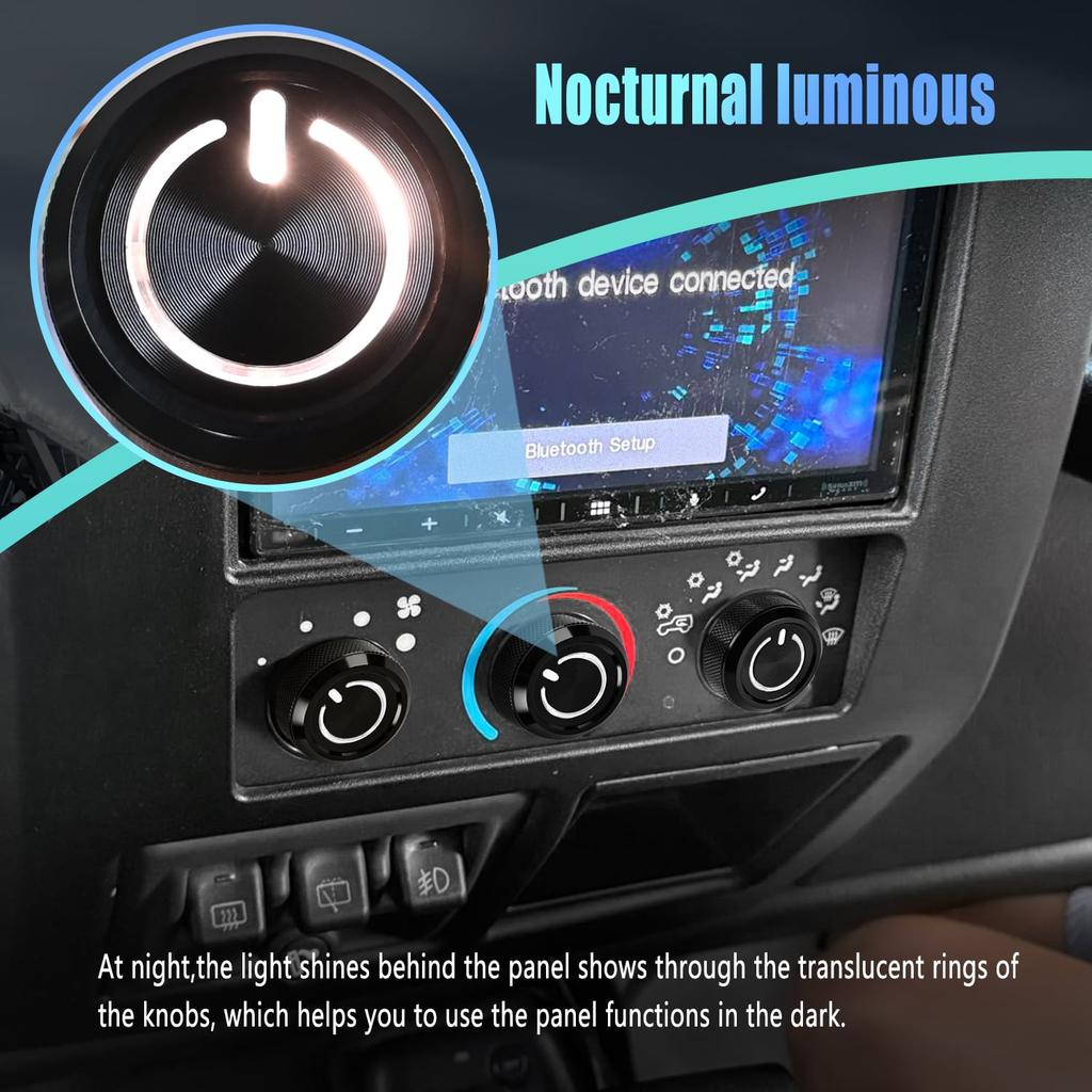 3PCS Car Air Conditioning Knob Switch Control Button for Jeep Wrangler TJ 1999-2006 05011218AC 5011218AC 5011218AA 5011218AB