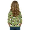 Children's Three-Quarter Sleeve Round Neck Top with Animal Print for Casual Daily Wear