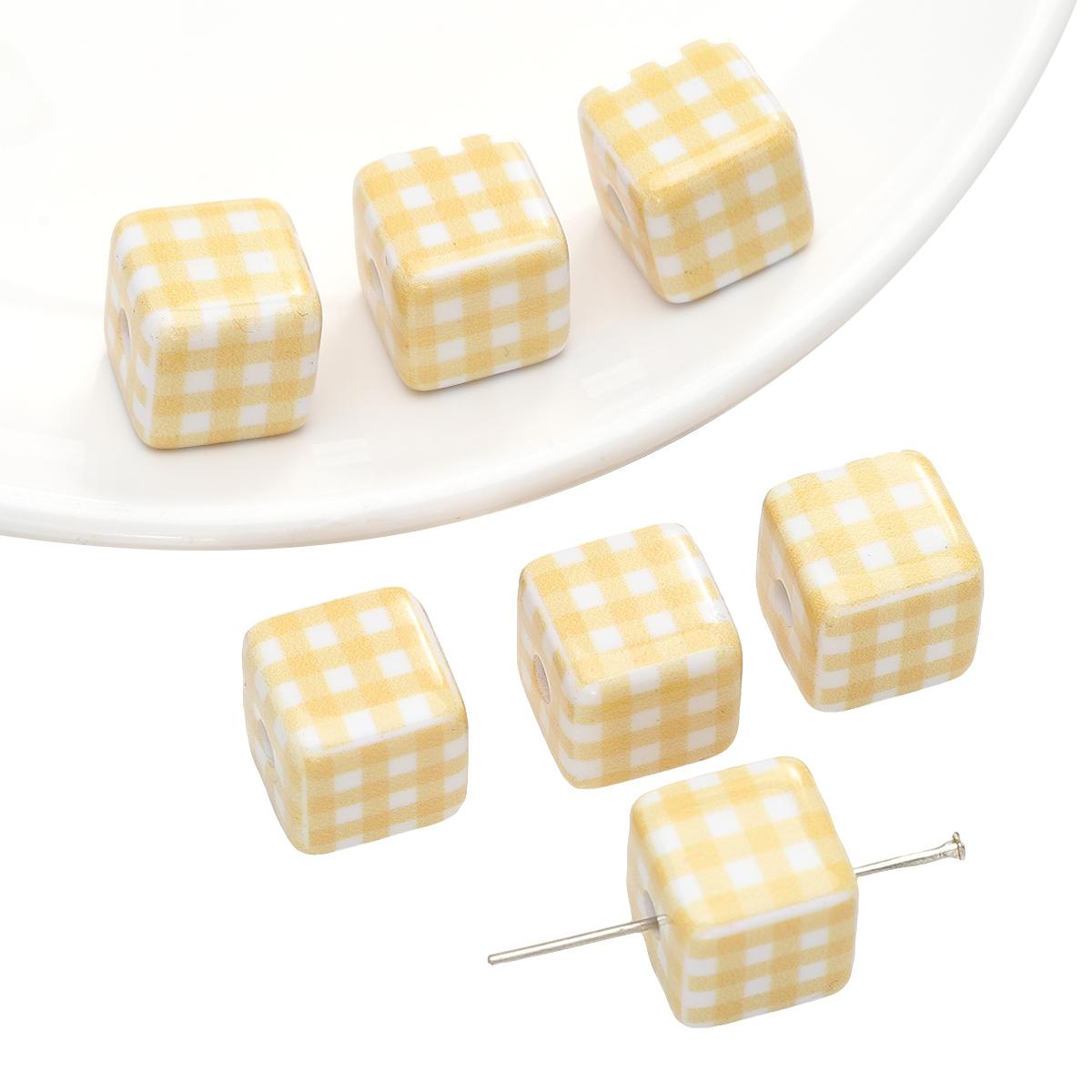 

2 шт./пакет акриловые печатные квадратные бусины DIY браслет ожерелье серьги ювелирные изделия аксессуары 14x14mm 2pcs/bag