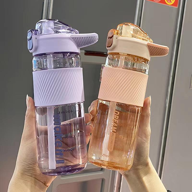 Water bottle sports large capacity space cup student with straw pregnant women anti-drop teacup plastic cup men and women anti-scalding cup