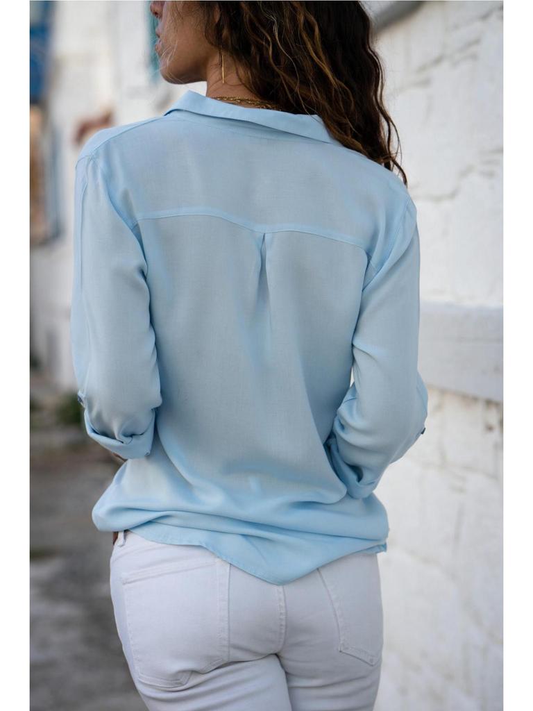 Women's Slim Fit Long Sleeve Professional Blouse - Business Formal Summer Top