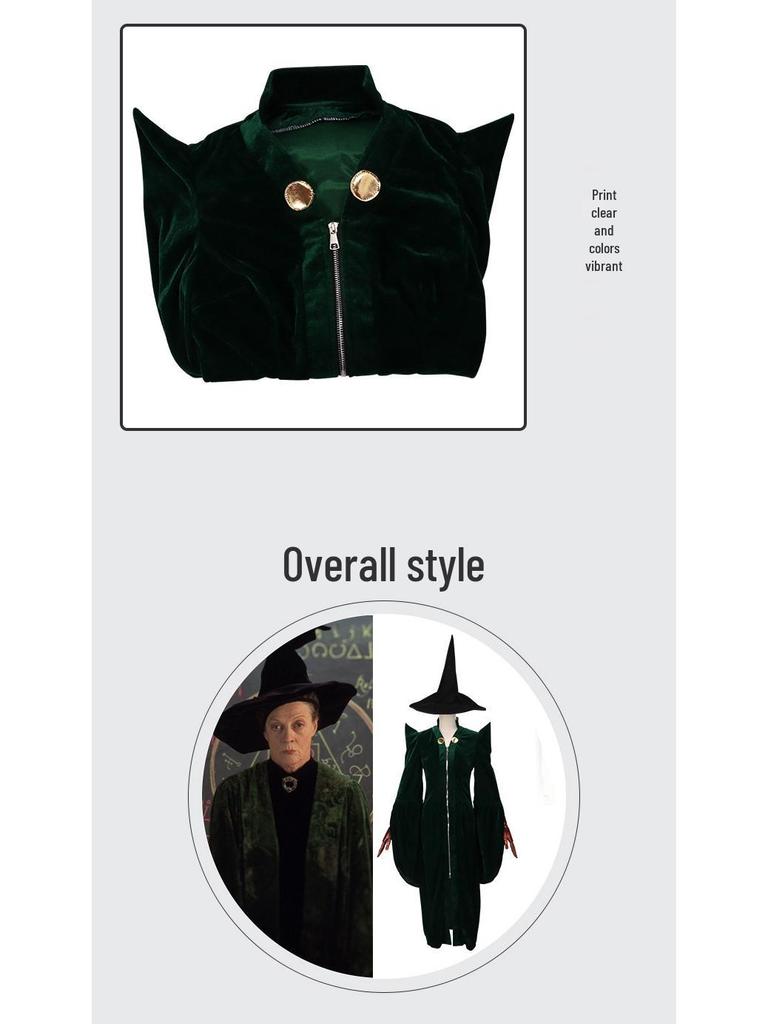 Harry Potter Minerva McGonagall Hogwarts Rektor Cosplay Robe Kostym