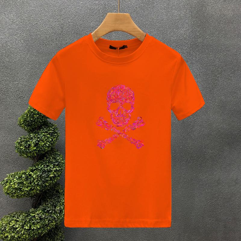 High Quality Style Luxury Brand Cotton Bone Print Couple Tees Summer Harajuku Men/Women Short Sleeve T-shirt Asian Size S-5XL