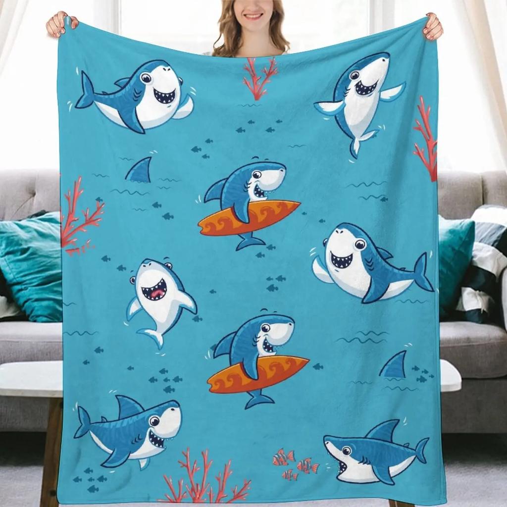 Blanket Shark Blankets Fleece Throw Blanket Ultra Soft Flannel Bed Blanket Warm Fuzzy Plush Blanket 50"X40"