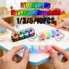Light Up Keyboard Keychain Stress Relief Clickable LED Button Toy for People with Anxiety Office Desk Accessory for Adults Kids