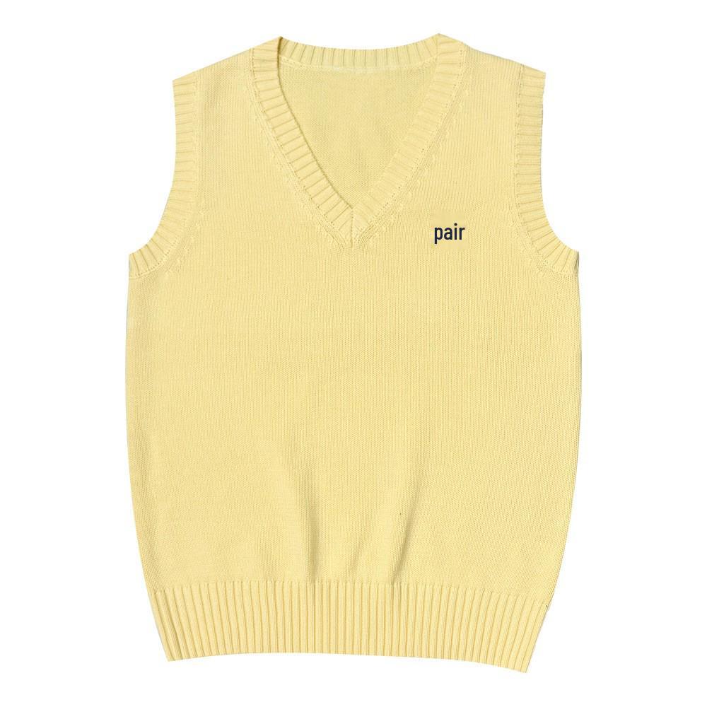 Original JK School Style V-Neck Sweater Vest - Embroidered Solid Color Knitwear for Autumn, Winter, Spring
