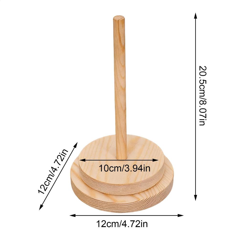 Wood Yarn Stand Yarn Spool Home Braided Yarn Spool Storage Stand Table Top Rotary Ball Wooden Winder Yarn Ball Holder Dispenser