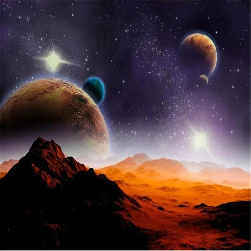 Papel de parede Universo Céu estrelado 3d Grande Mural Estéreo Tv Fundo Papel de parede