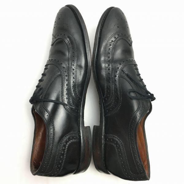 Allen Edmonds 80s Vintage McAllister Full Brogue Wingtip Shoes Black Size 10.5D / 28.0-28.5cm(USED)