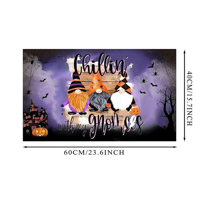 2pcs Halloween Foot Mats Ethnic Festival Decorative Floor Mats Easy To Take Care of Door Mats