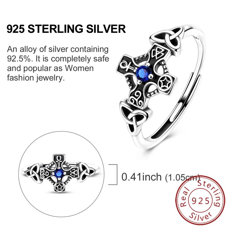Rings 925 Silver Dragon Star Moon Blue Eyes Firefly Rings For Women Man Wedding Engagement Part Fashion Jewelry Gift