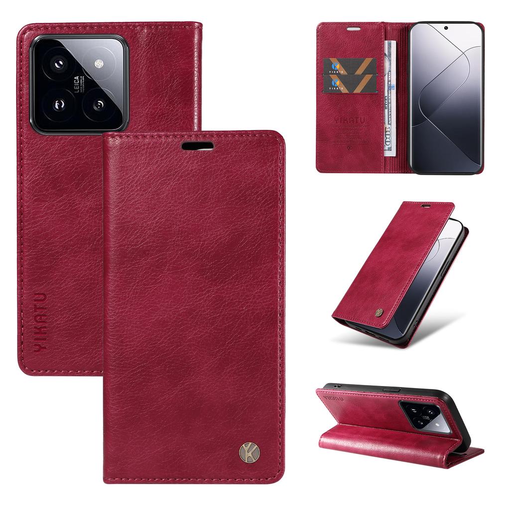 Lichee Pattern PU Leather Card Slots Wallet Phone Case for Xiaomi Redmi 10,9A,9C,Note 13,Poco X6,Redmi Note 12T Pro,13T,13C,C65,Redmi 13...