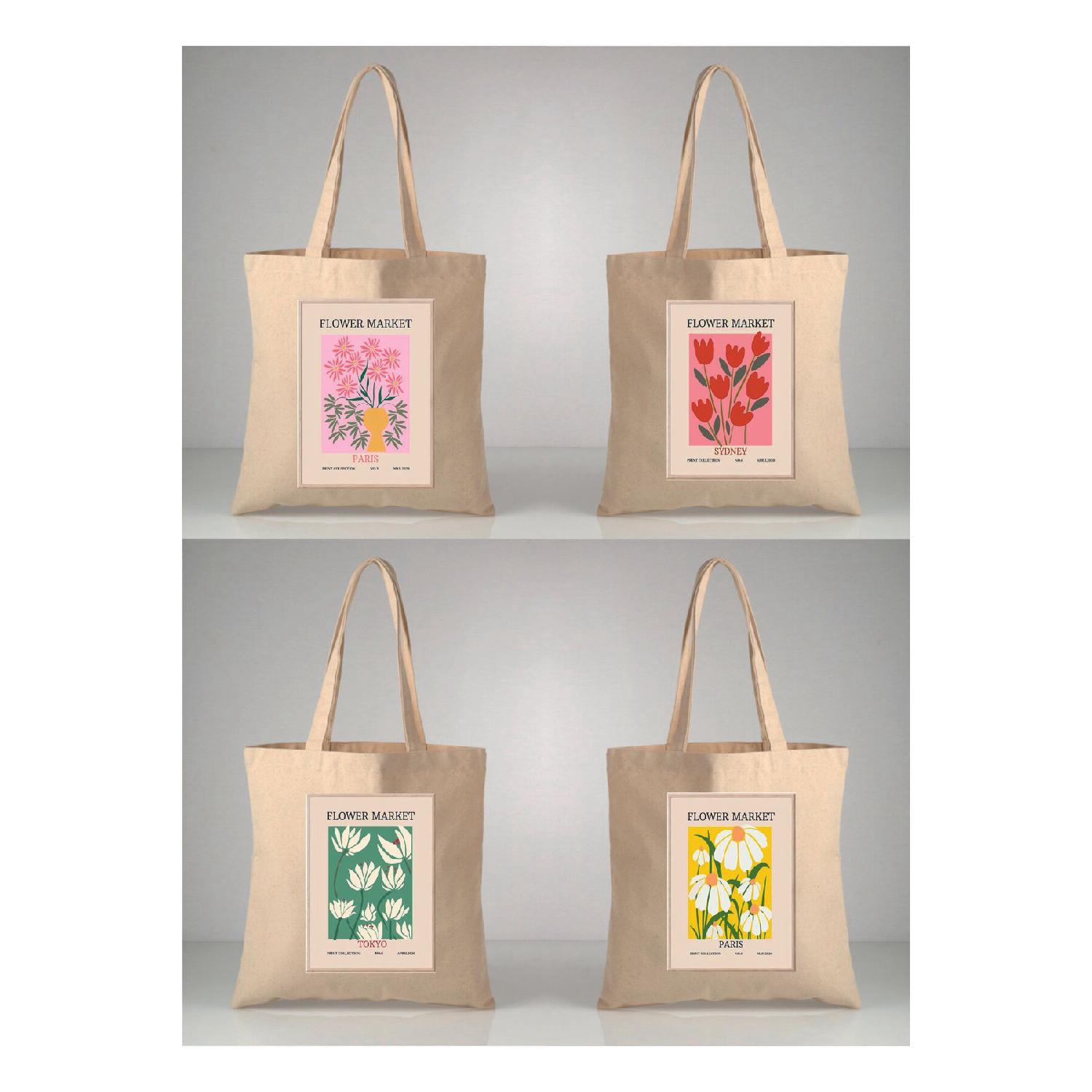 

Сумка на плече Flower Passage Flower Market з необробленої тканини 35x40 екрю 37 x 42 екрю
