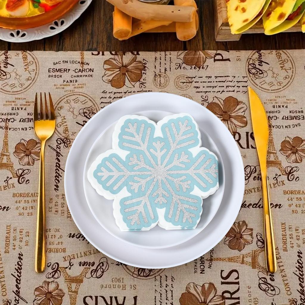 Christmas Gingerbread Man Napkins Merry Christmas Decorations for Home 2025 Navidad Natal Xmas Snowflake Snowman Paper New Year