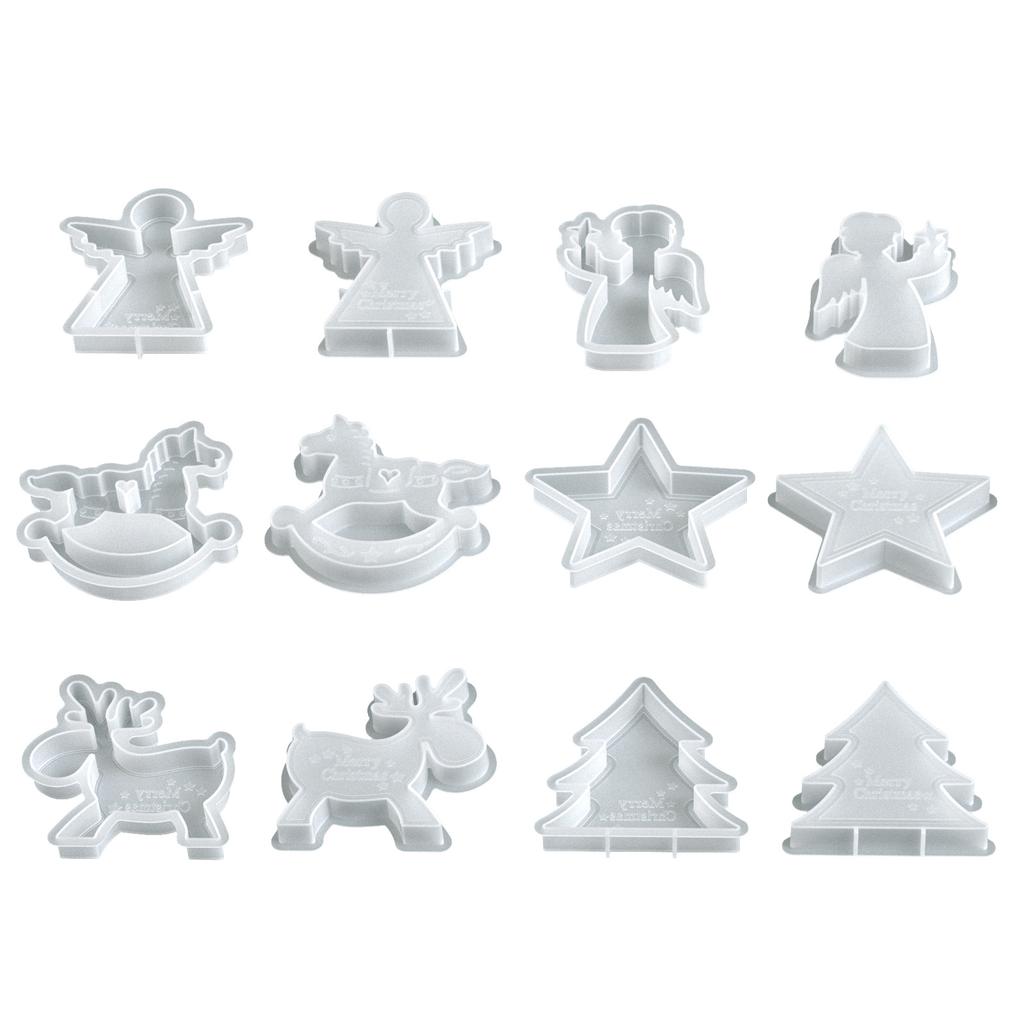 DIY Christmas Reindeer Trojan Horse Pentagram Christmas Tree Angel Boy Candle Ornament Aromatherapy Gypsum Resin Silicone Mold
