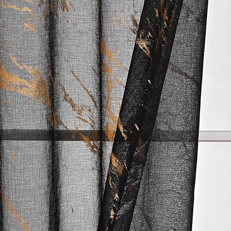 1 Panel Marmormuster Raumdekor Verdunkelungsvorhänge Waschbar Ganzjahresvorhänge Stangentasche Goldener Foliendruck