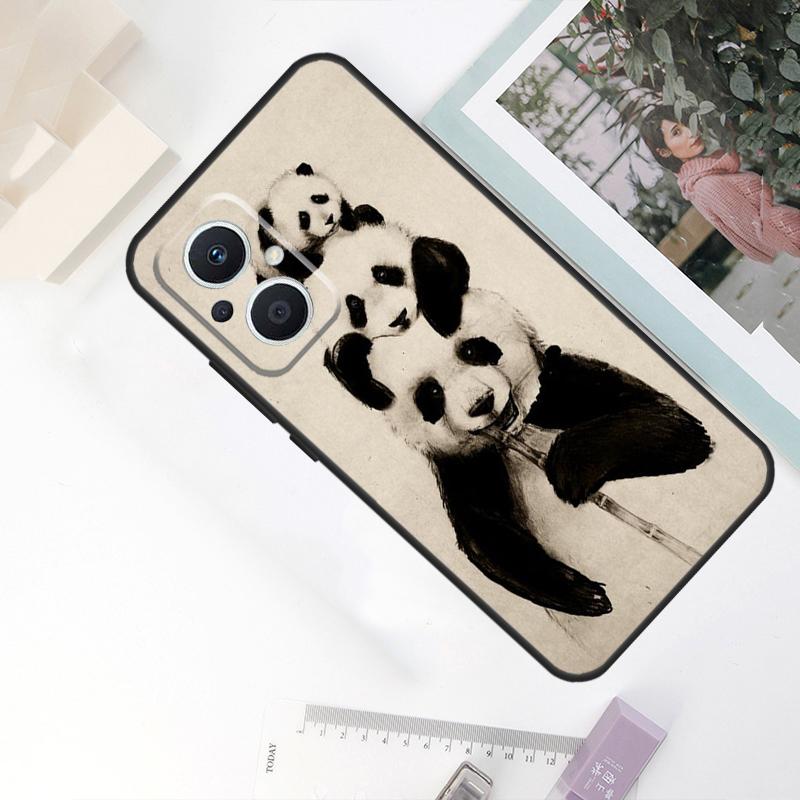 Panda Animal Cute Bear Case For OPPO Reno 11F 4Z 5Z 8T 10 Pro 4 6 7 8 5 Lite OPPO Find X6 Pro X2 X3 X5 Lite Cover