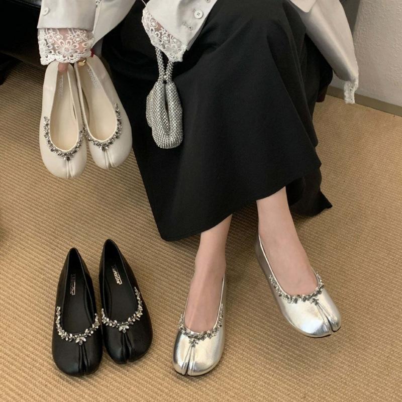 

2025 early autumn new luxury rhinestone temperament sub-toe soft sole inner height-increasing single shoes 39 абрикосовый