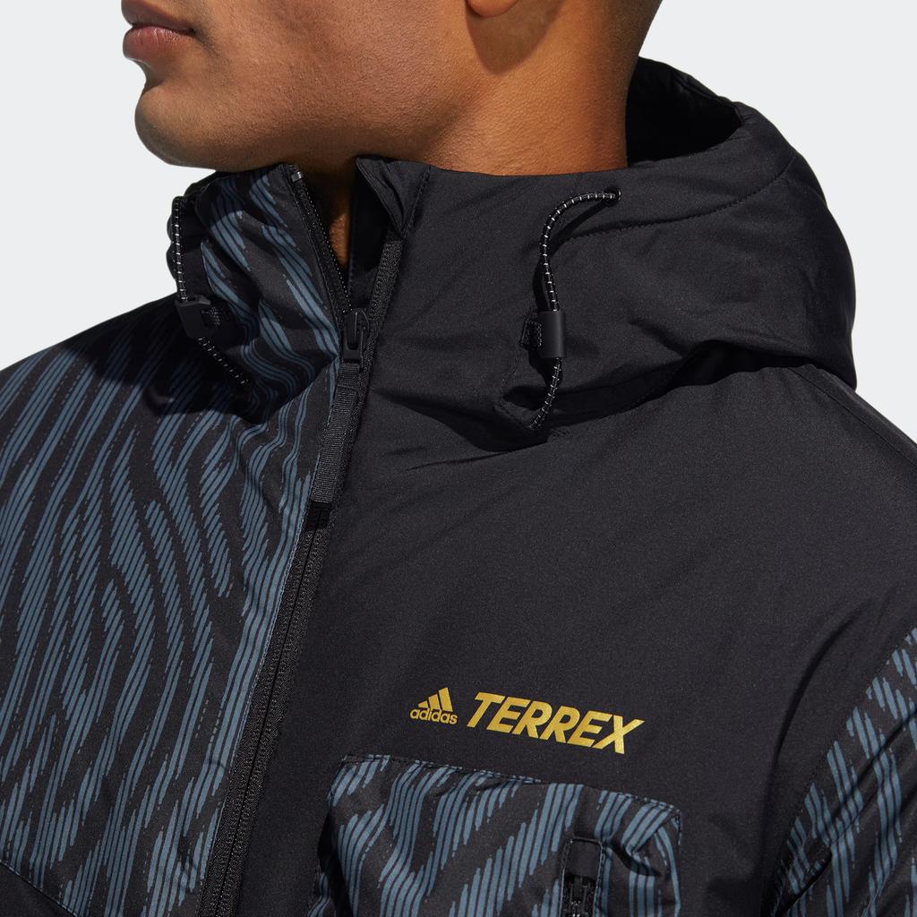 Adidas Cny Spring Festival Pattern Color Block Warm Sports Hooded Cotton Jacket Men Jacket Black HE7336