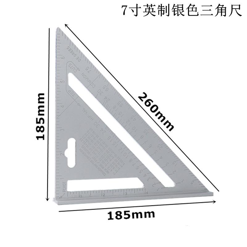 7'' Triangle Angle Protractor Aluminum Alloy Measuring Ruler Miter For Framing Building Carpenter Measuring Tools