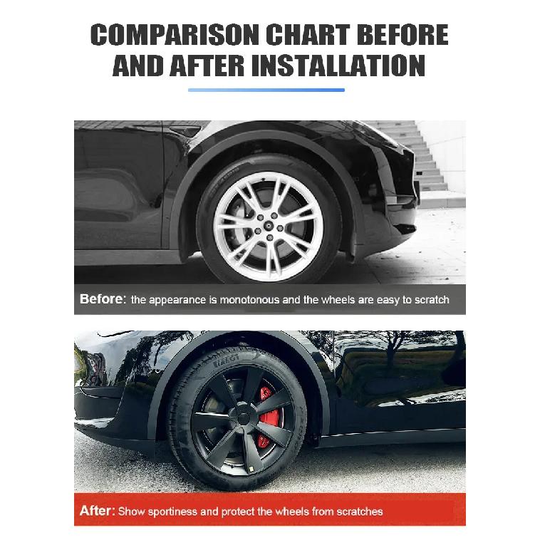 4PCS HubCap Performance Replacement Wheel Cap Automobile 19-Inch Hub cap Full Rim Cover Accessories for Tesla Model Y 2018-2023