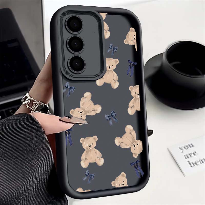 Süßer Liebes Schleifen Bär Hülle Für Realme 15T 15 14 Pro 13 12 11 Plus C75 C71 C53 C55 GT6 GT3 5 5S 5I 6I Silikon Weiche Matte Hülle