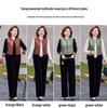 Elegant Spring/Autumn Three-Piece Set: Stylish Chinese-Style Vest & Top for Middle-Aged Women