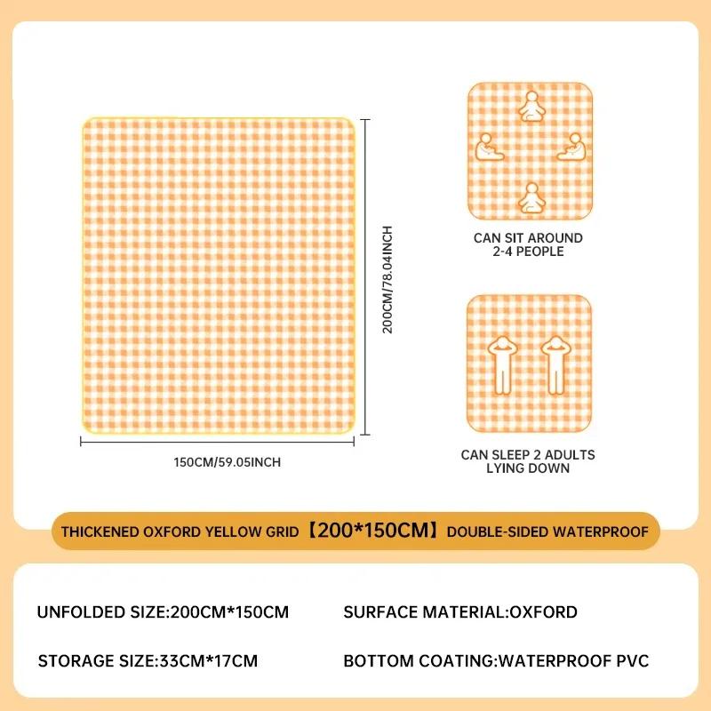 Outdoor Picnic Placemats, Foldable Beach Blanket, Portable Placemats for Camping, Parks, Hiking, Lawns, and Playgrounds